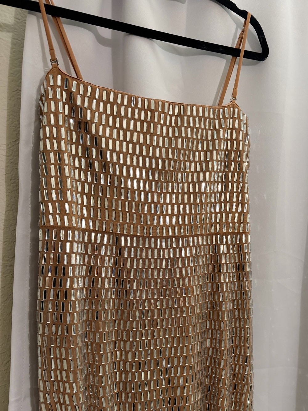 Oh Polly Amaya Embellished Bandeau Maxi Dress in Almond - Picture 13 of 14